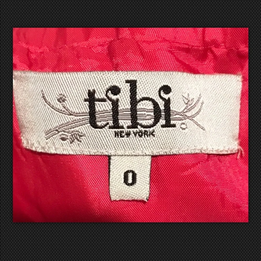 TIBI Strapless Dress Sergenti 100% Silk Twisted Colorful Mini Fitted Red Yellow